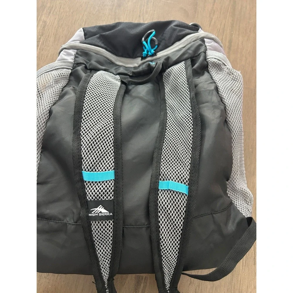 High Sierra Lightweight Hiking Daypack Backpack Black Grey Cyan Blue Mesh Straps